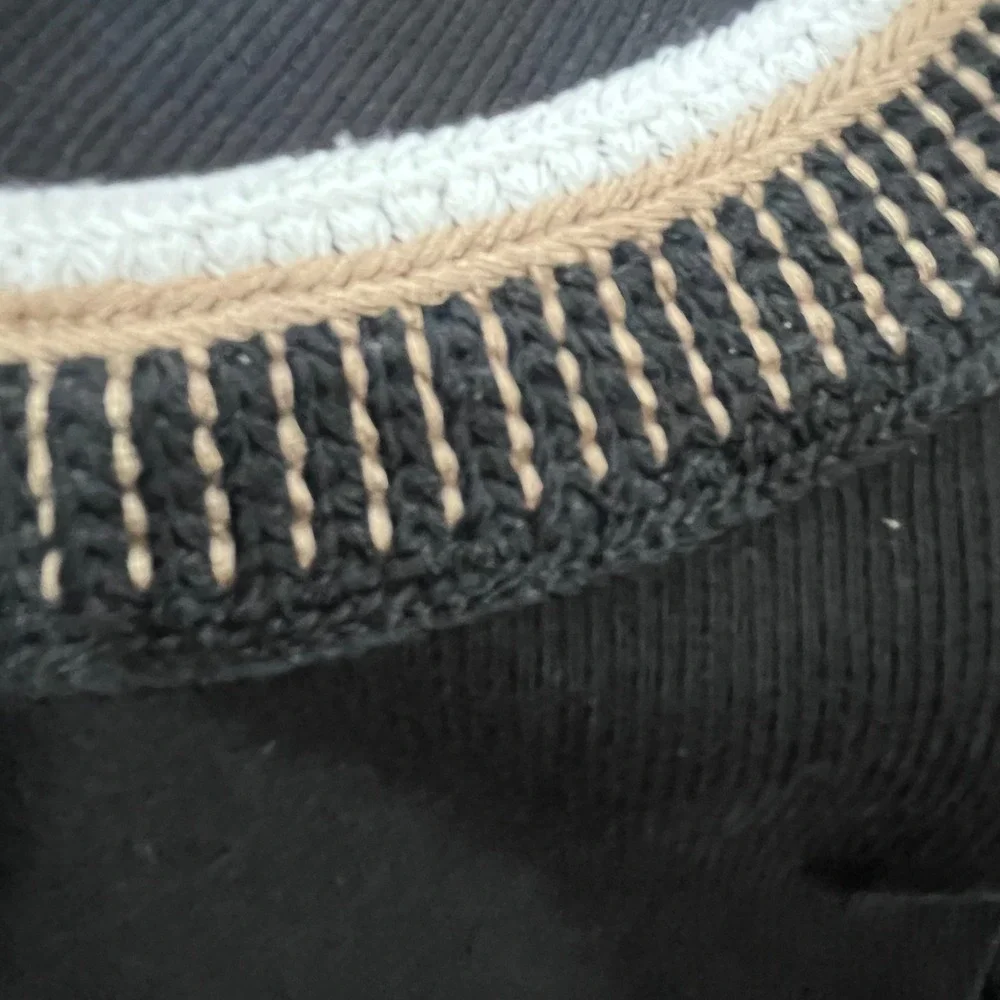 LOFT Womens Black Ribbed Knit Sleeveless Maxi Dress Metallic Trim Size M - Picture 4 of 7